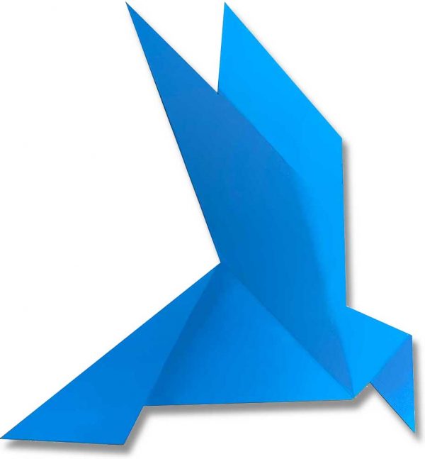 "Paper bird blue” är ett konstverk av Tonk the Trooper gjort år 2020. Tekniken är Akryl och lackfärg på skuren kanalplast och finns i en upplaga på 1 unikt exemplar. Verket mäter 57 x 65 cm.