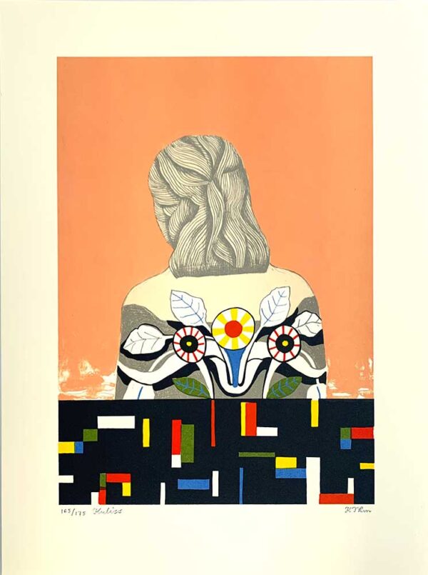 ”Kuliss” är ett verk av Kristina Thun gjort år 2020. Tekniken är Litografi och finns i en upplaga på 175 exemplar. Verket mäter 48 x 35 cm, själva bildytan är 37 x 26 cm.