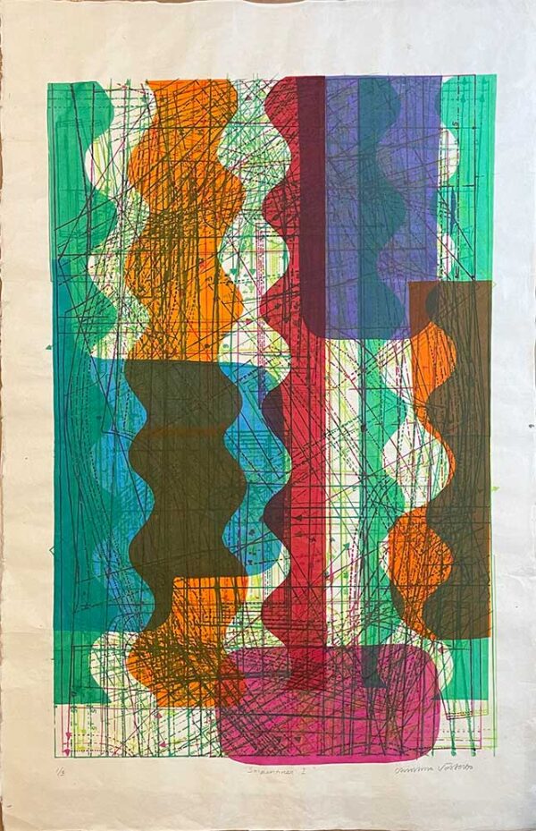 ”Serpentiner I” är ett verk av Christina Västerbo gjort år 2021. Tekniken är Screentryck på papper och finns i en upplaga på 3 exemplar. Verket mäter 65 x 98 cm, och själva bildytan är 55 x 88 cm.