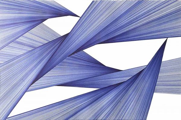 "Blue Lines IX” är ett verk av Anders Granberg gjort år 2021. Tekniken är Ballpoint penna på papper i ett unikt exemplar. Verket mäter 50 x 70 cm, signerat av konstnären.