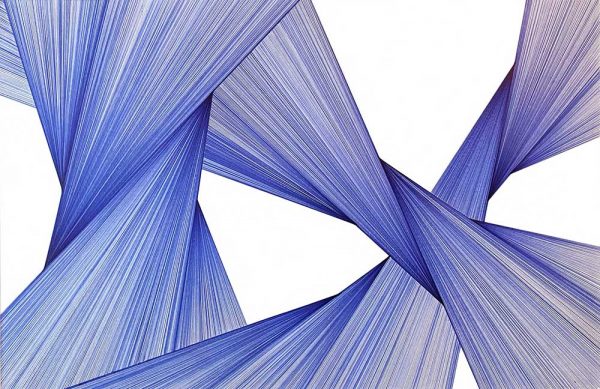 "Blue Lines XII” är ett verk av Anders Granberg gjort år 2021. Tekniken är Ballpoint penna på papper i ett unikt exemplar. Verket mäter 50 x 70 cm, signerat av konstnären.