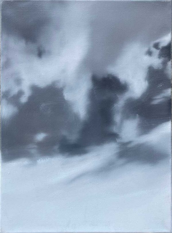 ”Cloud No. 6” är ett unikt verk av Joakim Allgulander gjort år 2020. Tekniken är olja på duk, verket mäter 60 cx 45 cm.
