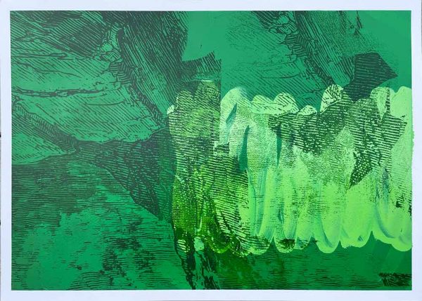 ”The Green Light” är ett verk av Daniel Birgersson gjort år 2022. Tekniken är Screentryck, mixed media på papper och är ett unikt verk. Verket mäter 50 x 70 cm, själva tryckytan är 46,5 x 66,5 cm.