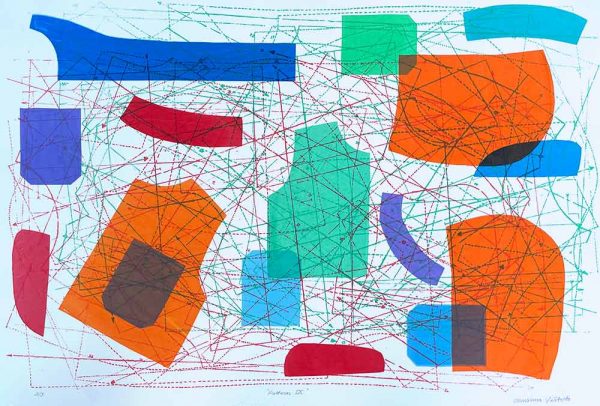 ”Pattern IX” är ett verk av Christina Västerbo gjort år 2021. Tekniken är Screentryck på papper och finns i en upplaga på 3 exemplar. Verket mäter 70 x 99,5 cm, och själva bildytan är 59 x 92 cm.