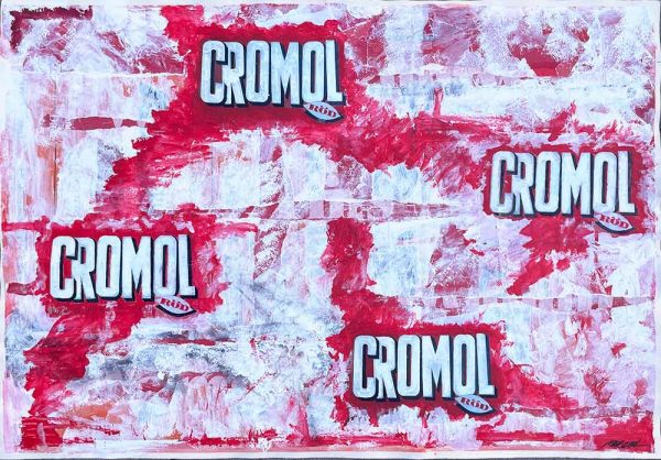 ”Cromol” är ett verk av Marcel Strüwer gjort år 2022. Tekniken är collage, akryl på papper och är ett unikt verk. Verket mäter 70 x 100 cm, själva bildytan är 69 x 99 cm.