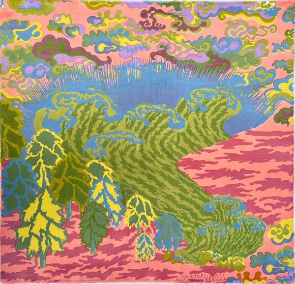 "Solen och havet, grön” är ett verk av Amanda Sartori Leksell gjort år 2023. Verket är screentryck på viskos, monterat med tråd på papper och finns i upplaga 5. Verket mäter 61 x 64 cm, pappret är 69 x 69 cm.