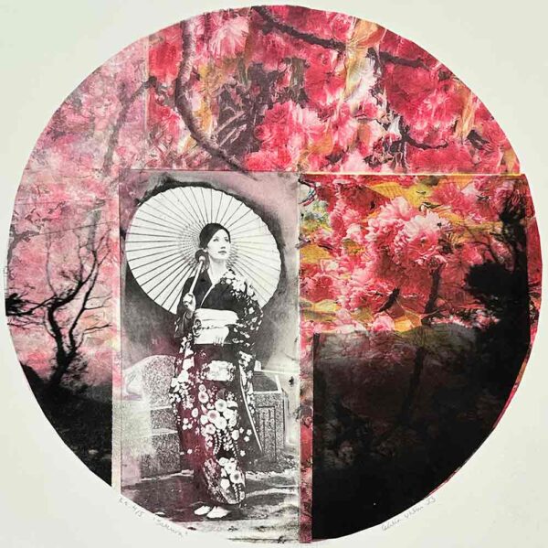 "Sakura" är ett konstverk av Cecilia Uhlin. Det är en fotopolymer gjord 2023 i en upplaga om 5 exemplar och mäter 49 x 49 cm, med en bildyta på 40 x 40 cm. Signerat och numrerat på framsidan av konstnären.