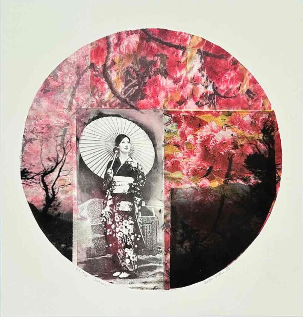"Sakura" är ett konstverk av Cecilia Uhlin. Det är en fotopolymer gjord 2023 i en upplaga om 5 exemplar och mäter 49 x 49 cm, med en bildyta på 40 x 40 cm. Signerat och numrerat på framsidan av konstnären.