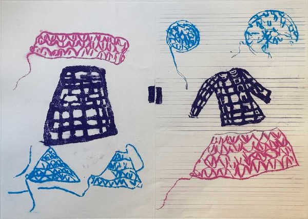”Kläder” är ett verk av Annalena Törnström gjort år 2025. Tekniken är torrnål på papper och finns i en upplaga på 10 exemplar. Verket mäter 56 x 78 cm, själva bildytan är 50 x 70 cm. Signerat och numrerat av konstnären på framsidan nedtill.
