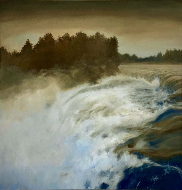 "Mitt i natten" är en oljemålning på duk av Stefan Lindqvist, målad år 2010. Konstverket mäter 120 x 120 cm. Signerat på baksidan av konstnären.