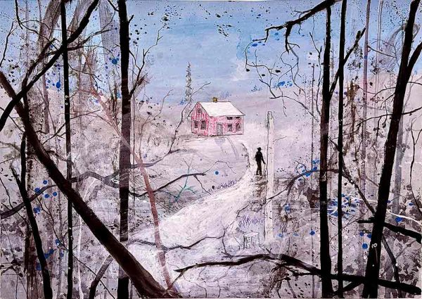 ”Vandrares gång” är ett verk av Fredrik Lindberg gjort år 2025. Tekniken är akryl på papper och verket är unikt. Verket mäter 50 x 70 cm, signerat av konstnären på baksidan, a tergo.