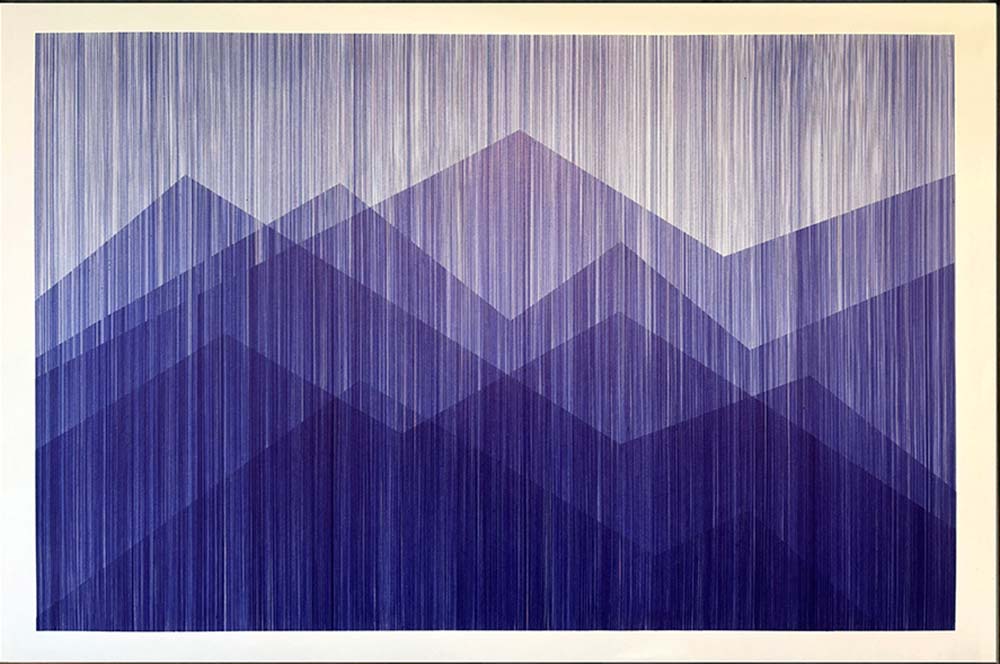"Blue Lines 57” är ett verk av Anders Granberg gjort år 2025. Tekniken är Ballpoint penna på papper i ett unikt original. Verket mäter 60 x 90 cm, och själva ritade ytan mäter 54 x 84 cm. Signerat av konstnären.