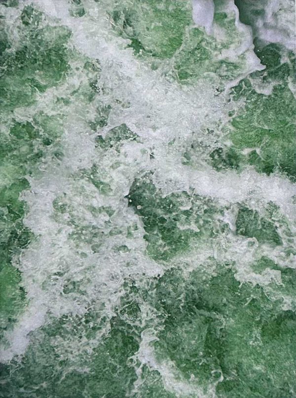 ”Green Water” är ett verk av Ann Frössén gjort år 2025. Tekniken är fotocollage, digitalt pigmenttryck på papper och finns i en upplaga av 5. Verket mäter 30 x 20 cm, tryckytan är 17 x 13 cm. Signerat och numrerat av konstnären.