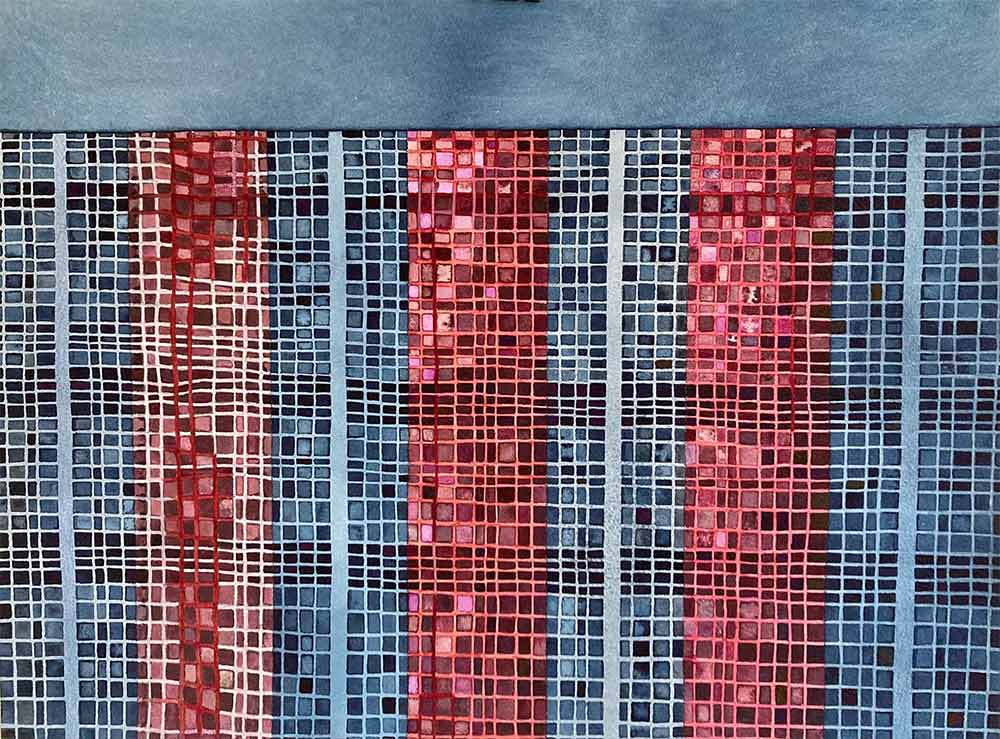 "Del ur Norrnäsmatta" är ett konstverk av Therese Szatek. Det är akvarell på papper gjord 2024 i ett unikt exemplar och mäter 36 x 48 cm. Signerat av konstnären.