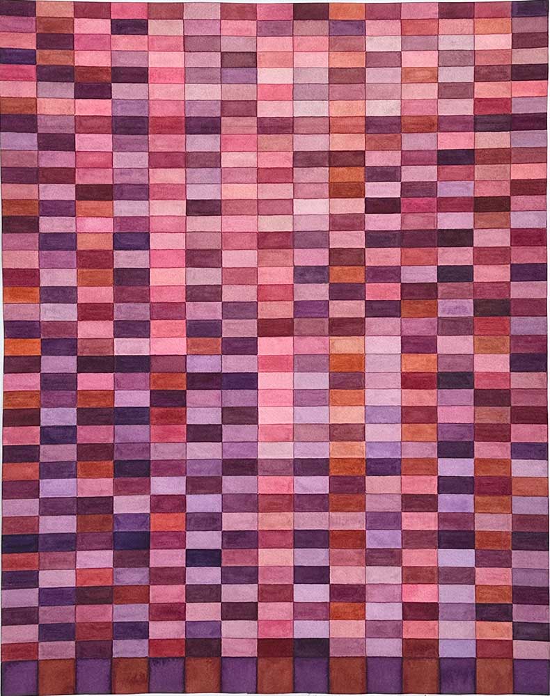 "Rutmönster 1" är ett konstverk av Therese Szatek. Det är akvarell på papper gjord 2025 i ett unikt exemplar och mäter 55 x 43 cm. Signerat av konstnären.